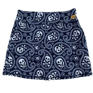 Loudmouth Golf Ladies Skort Shorts Skirt Sz S All Over‎ Skull Print Active